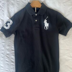 Black Polo Kids Shirt. Size S (8) Large Pony. Excellent-like new condition.